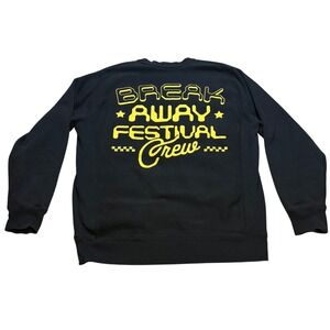 Breakaway Music Festival Crew Sweatshirt Mens Medium Black Yellow EDM Concert
